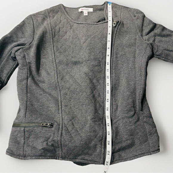 Athleta Gray Moto Jacket Size Small Belvedere Quilted Asymmetrical Zip - Picture 9 of 9